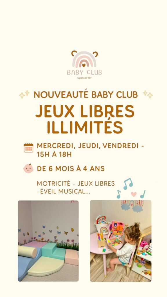 Jeux libres baby club Cagnes sur mer